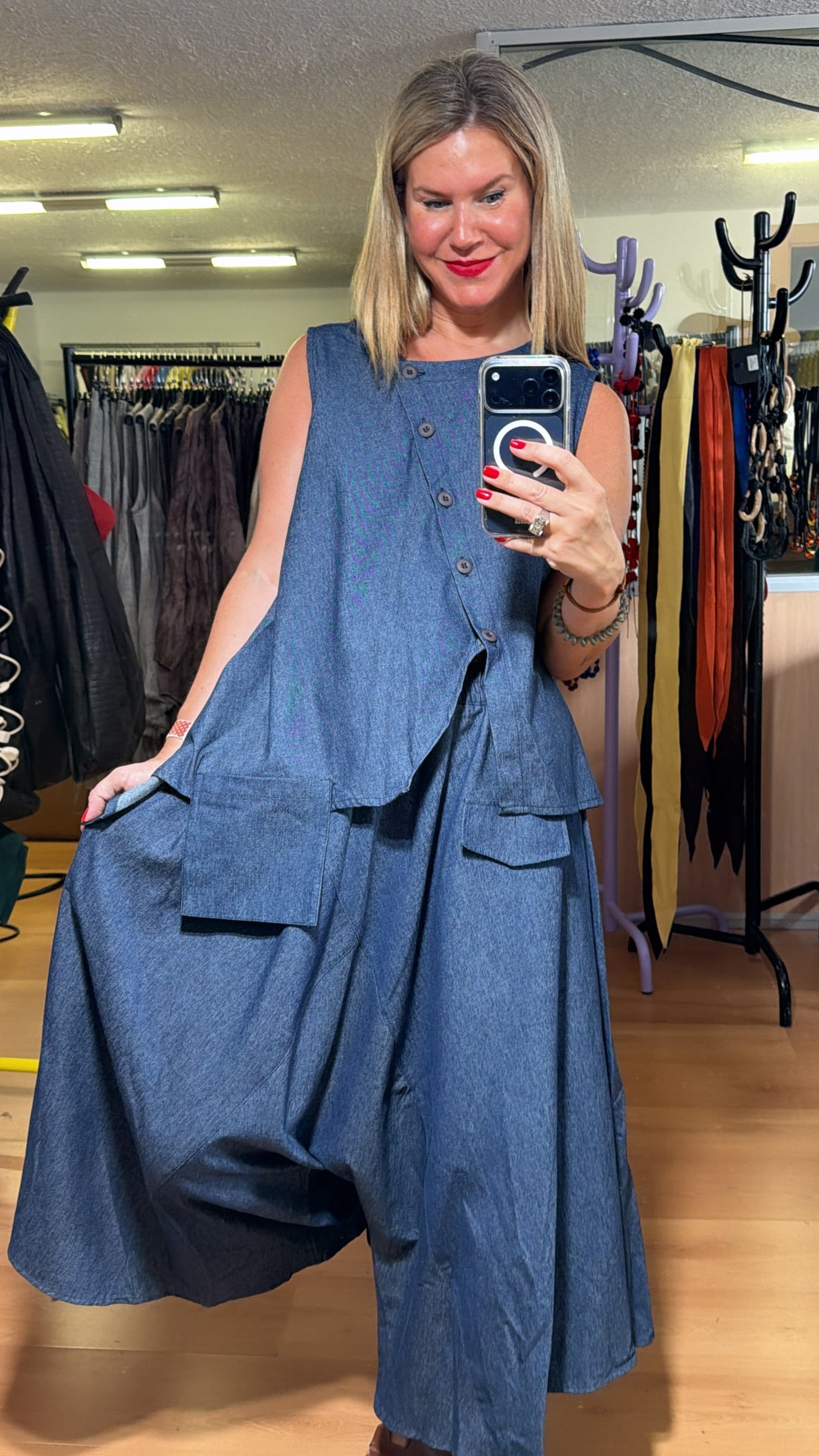 Blusa asimétrica vaquera