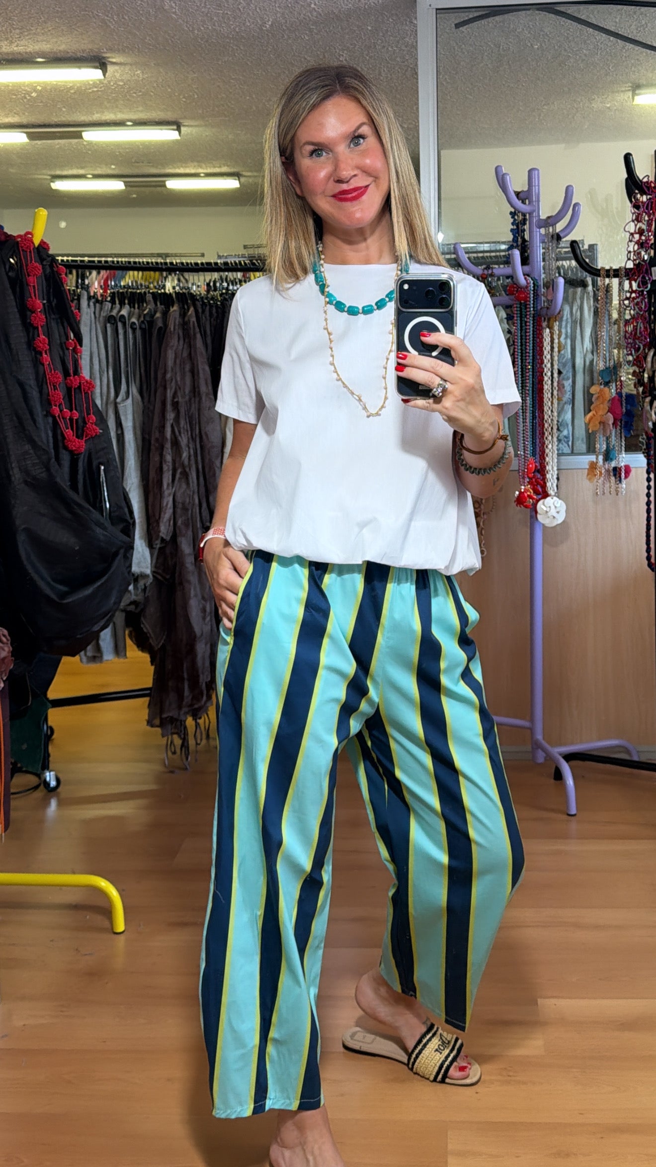 Pantalón rayas Aqua