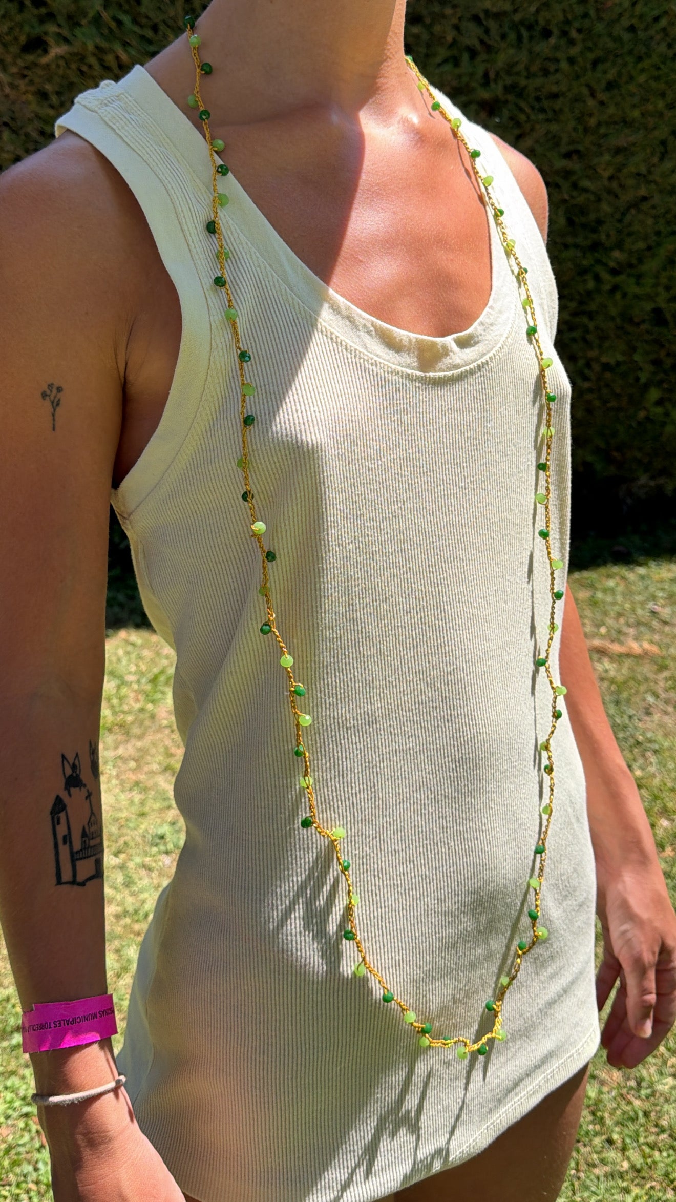 Collar croché hilo dorado