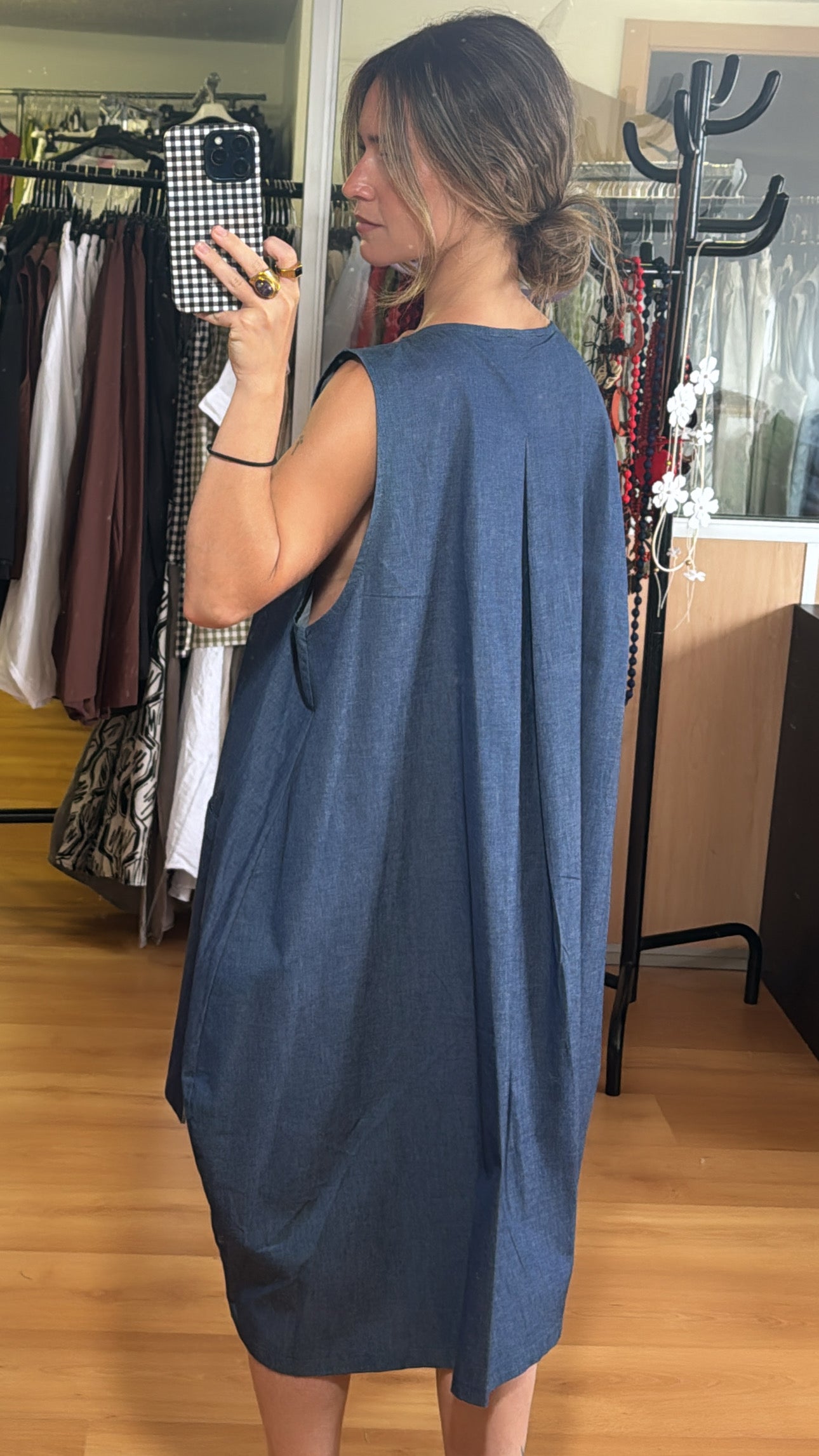 Vestido nudos vaquero