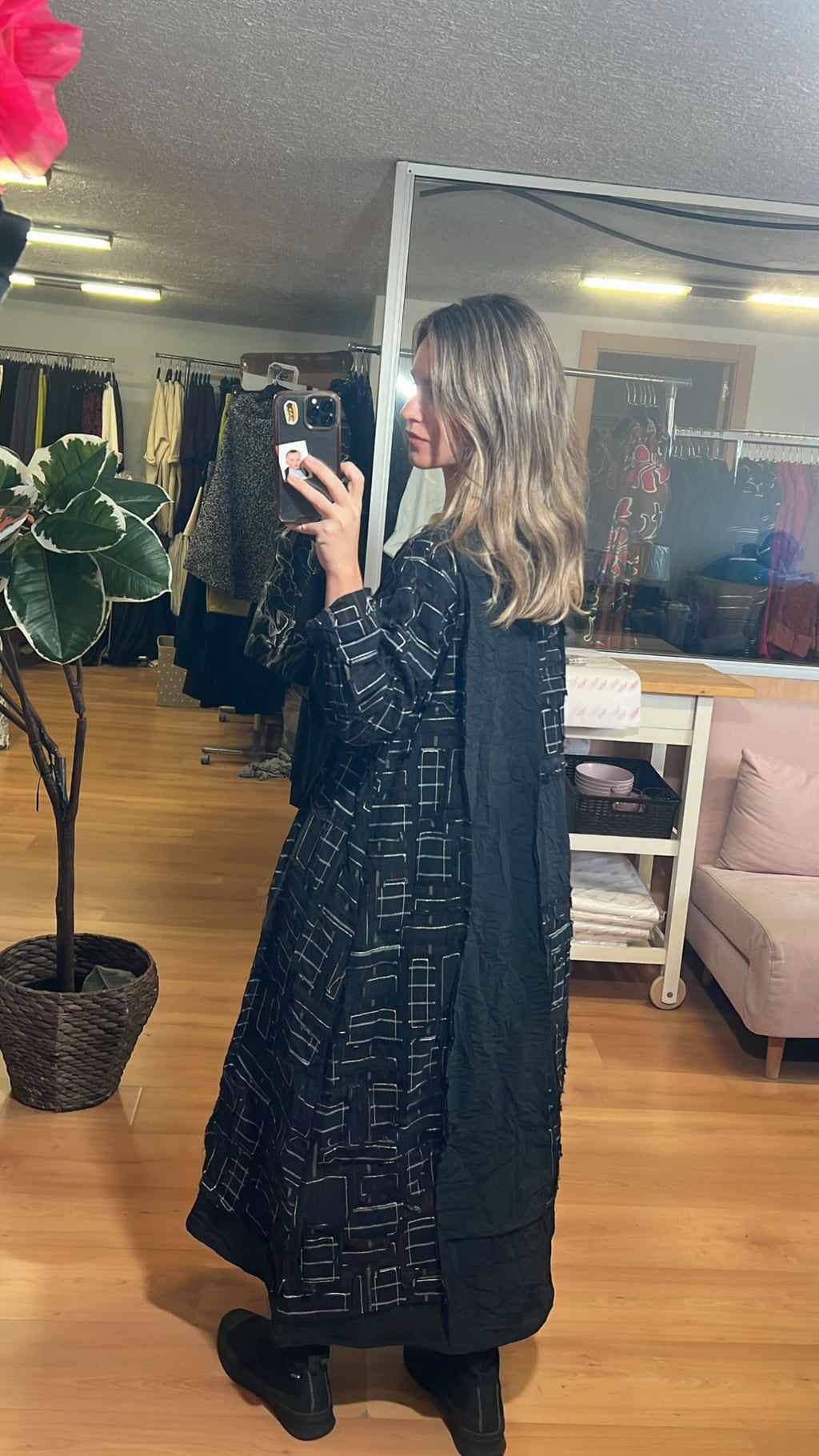 Vestido combinado geométrico