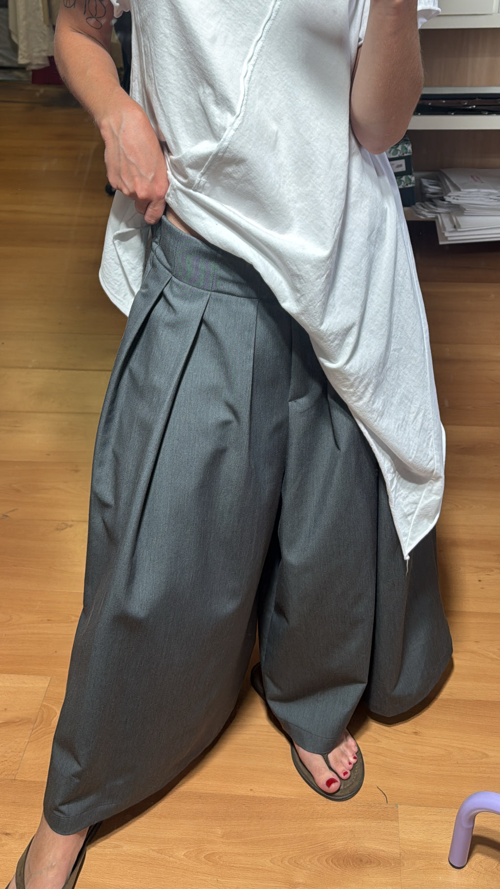 Pantalón culotte corte acampanado