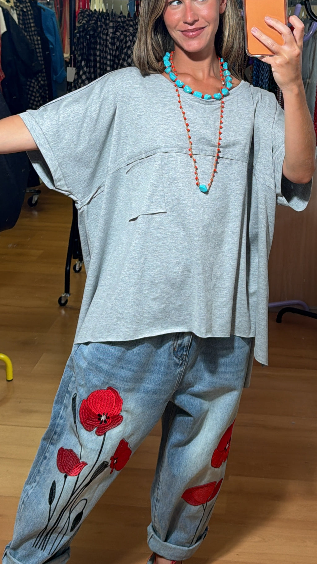 Camiseta oversize gris