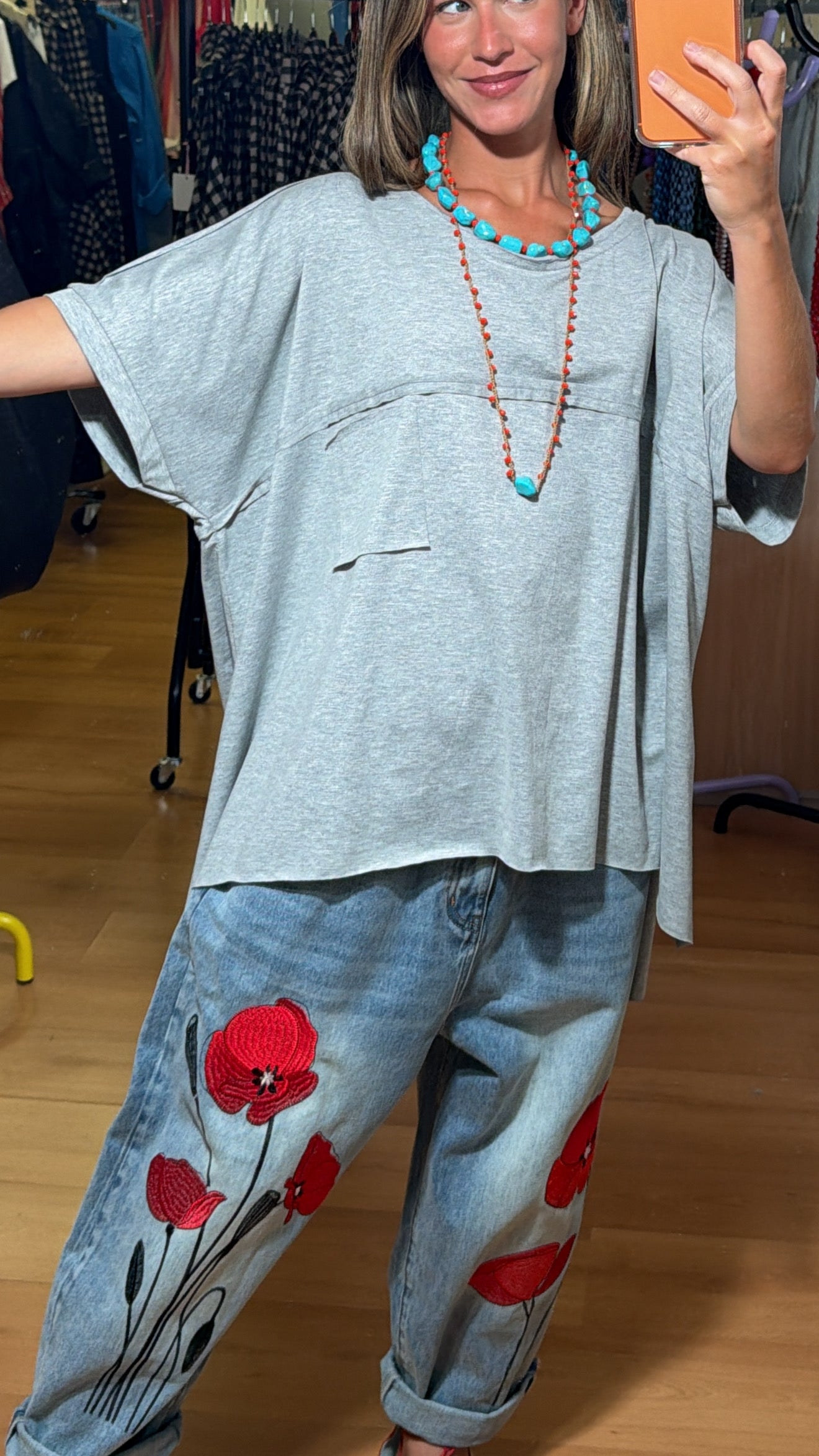 Camiseta oversize gris