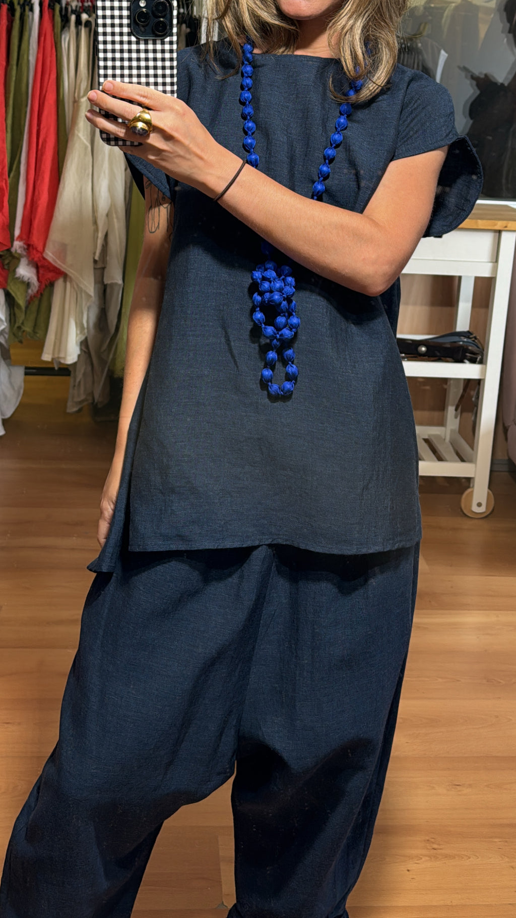 Pantalón baggy lino