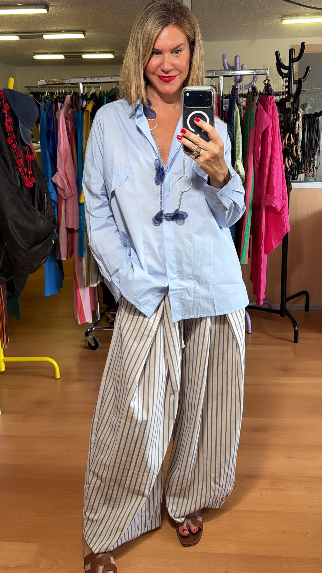 Camisa oversize azul cielo