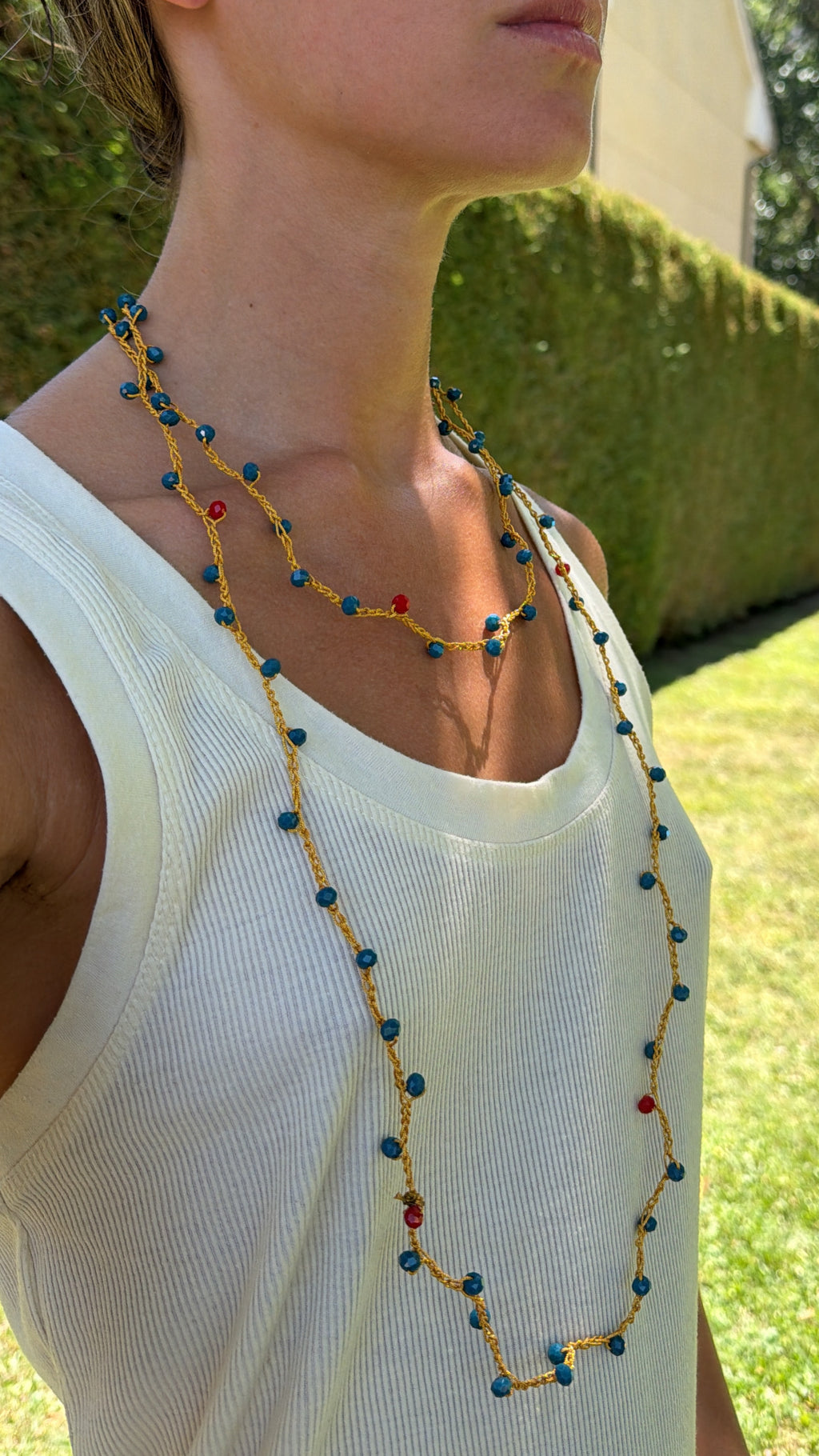Collar croché hilo dorado