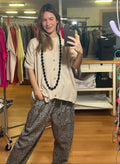 Jersey manga corta con botones cashmere y lana