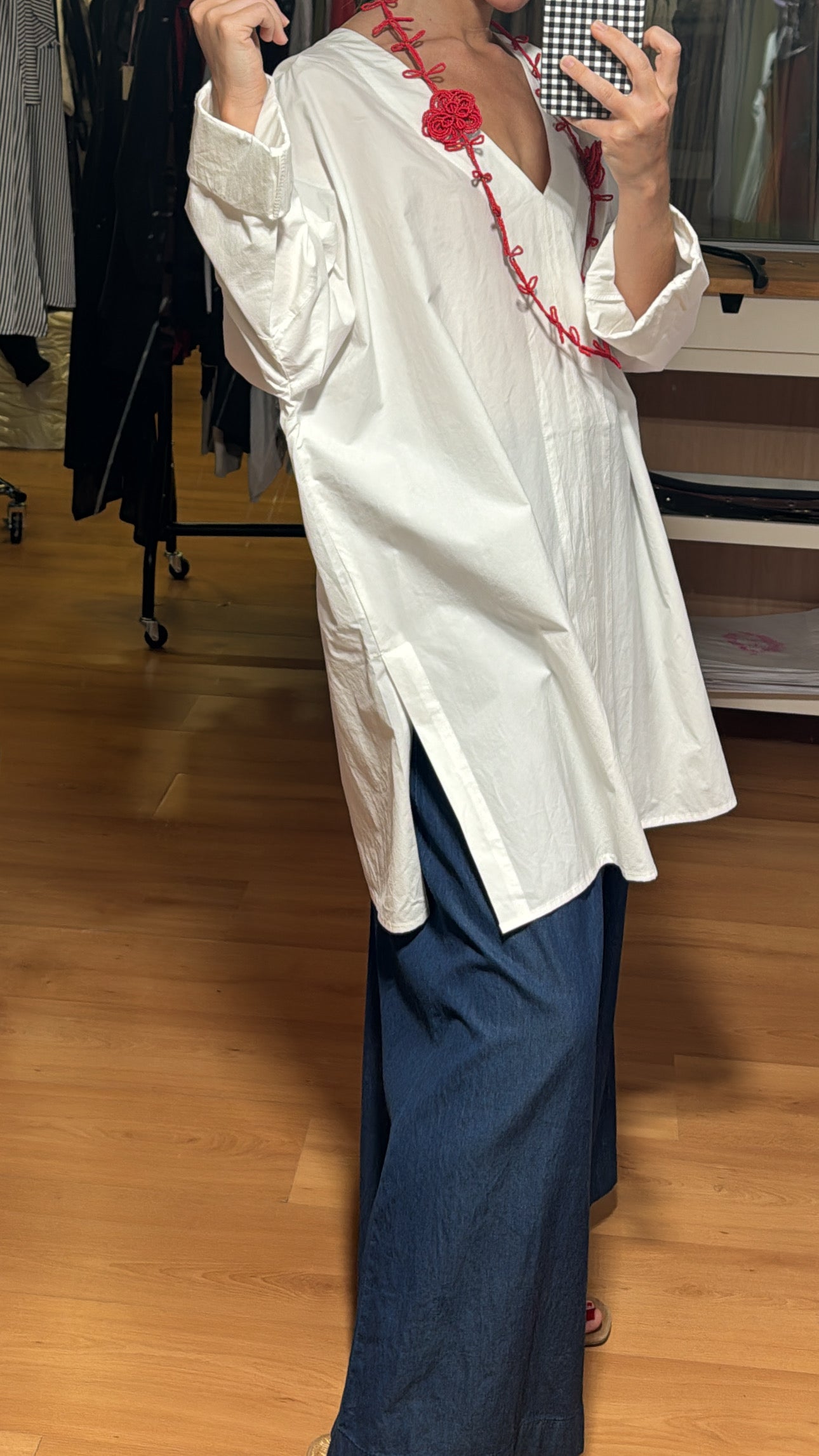 Blusa escote en pico