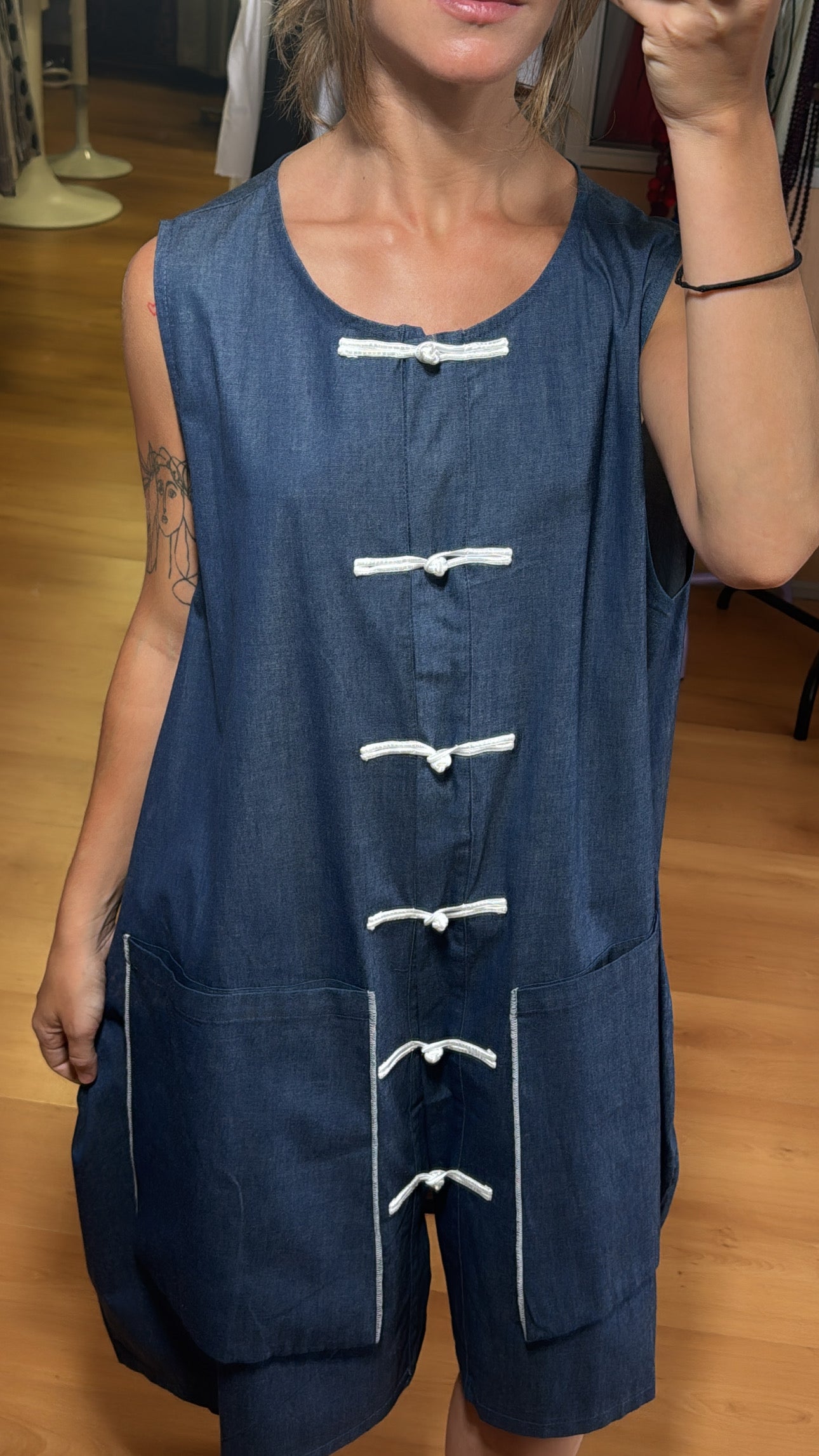 Vestido nudos vaquero
