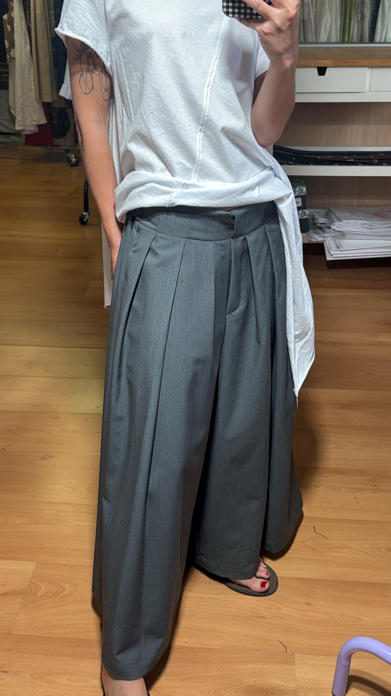 Pantalón culotte corte acampanado