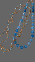 Collar doble jade azul