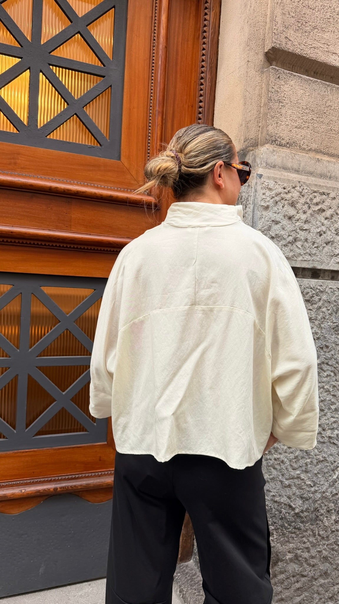 Blusa cuello drapeado