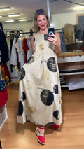 Vestido estampado de círculos efecto pincelada