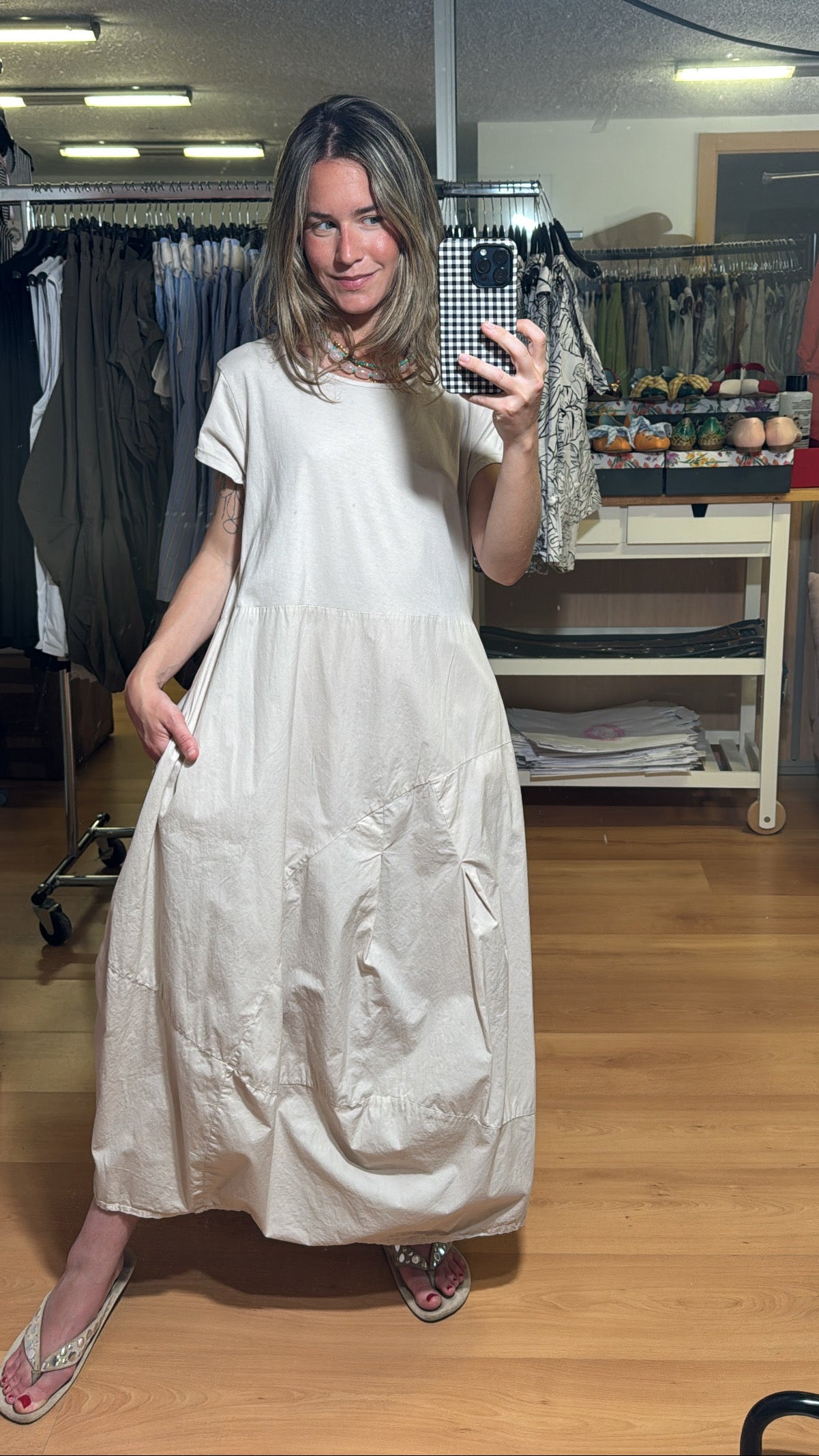 Vestido algodón manga corta