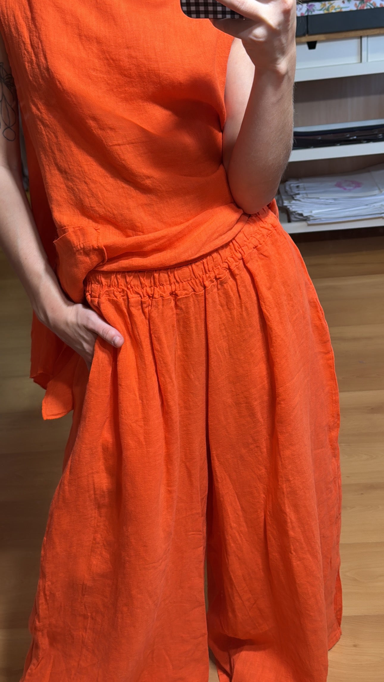 Blusa sin mangas lino