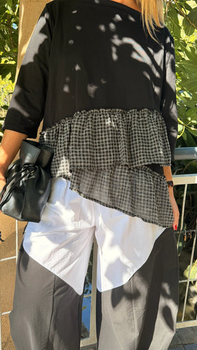 Blusa volante cuadro