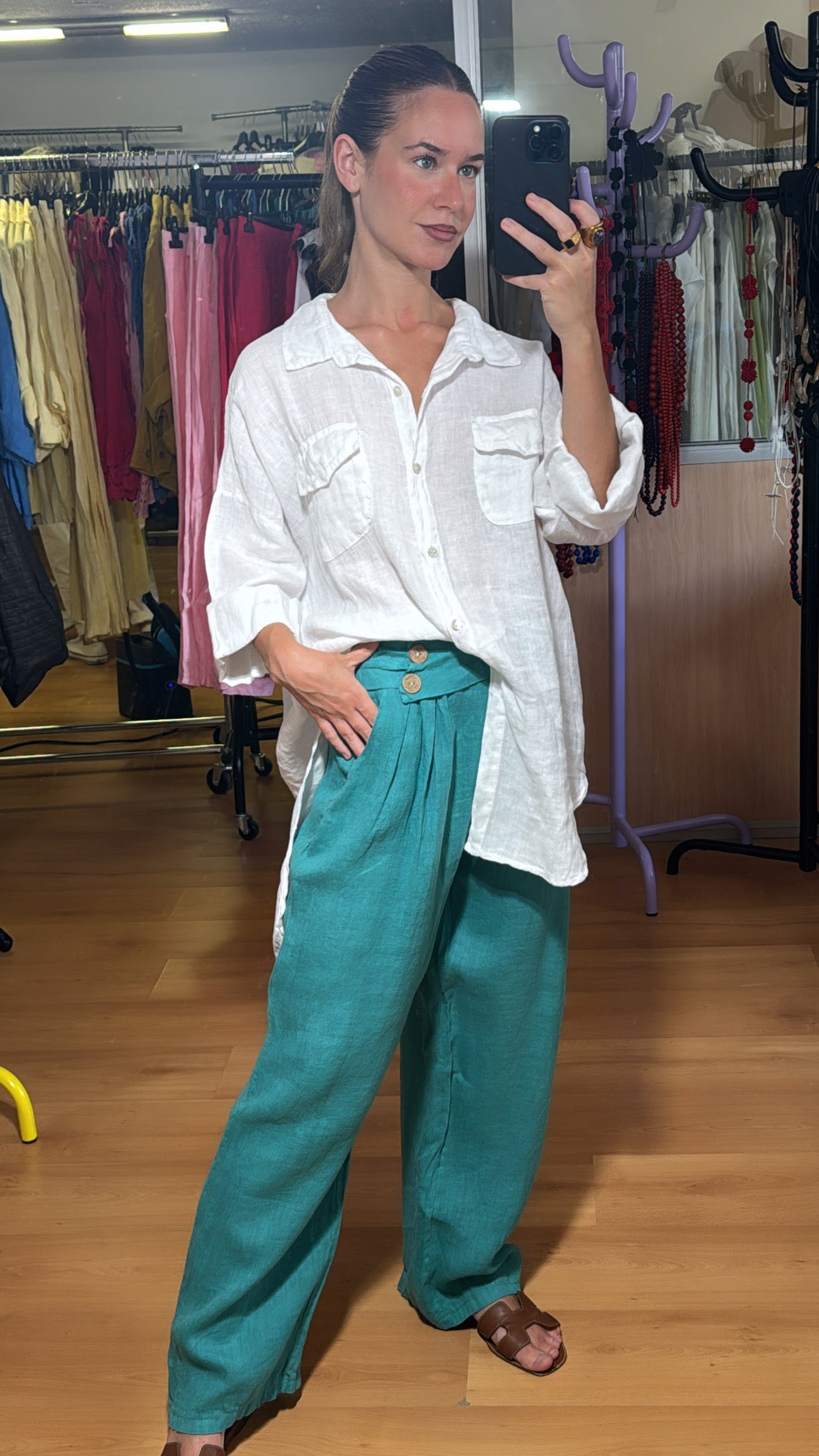 Camisa lino blanca