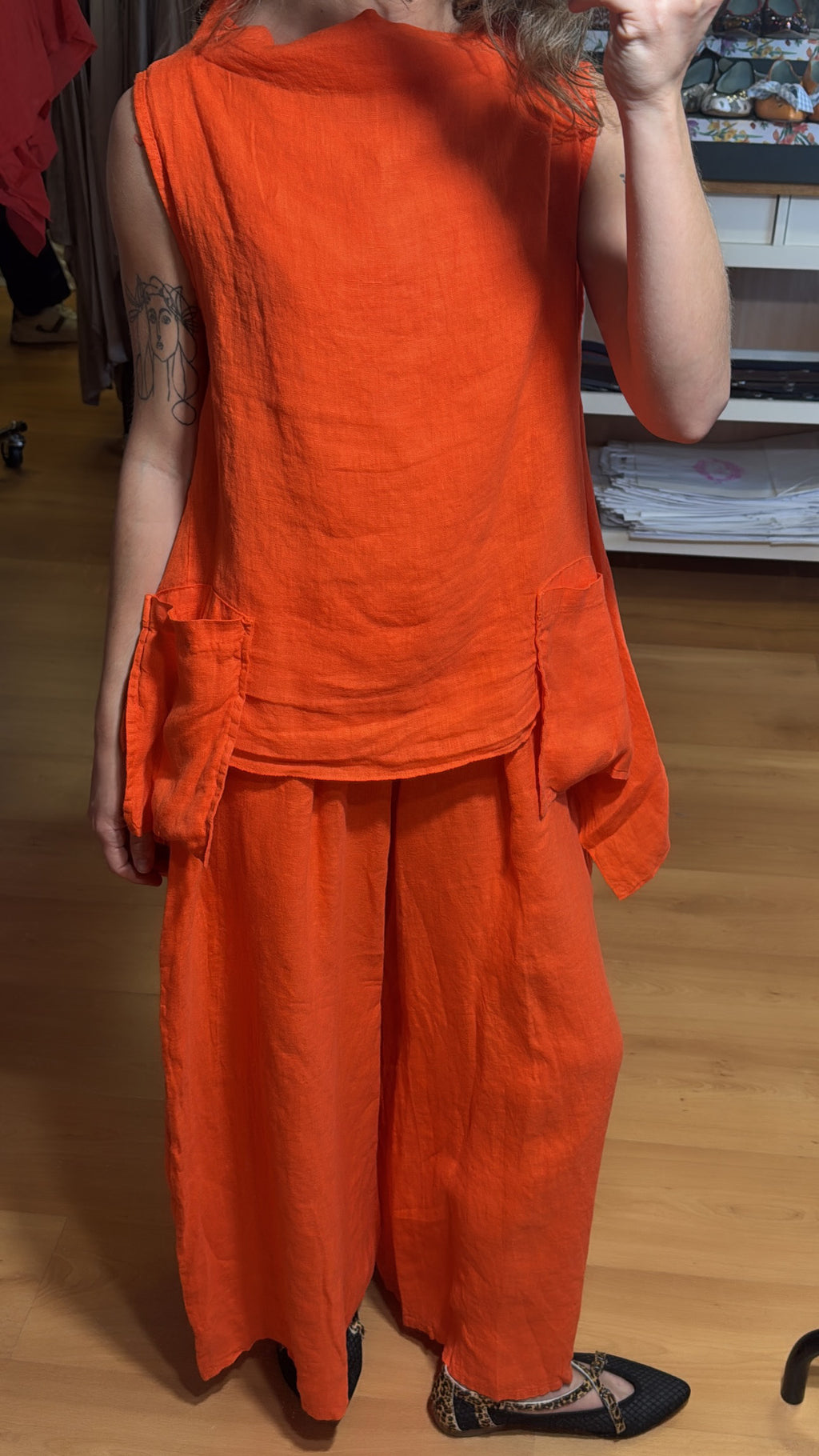 Blusa sin mangas lino