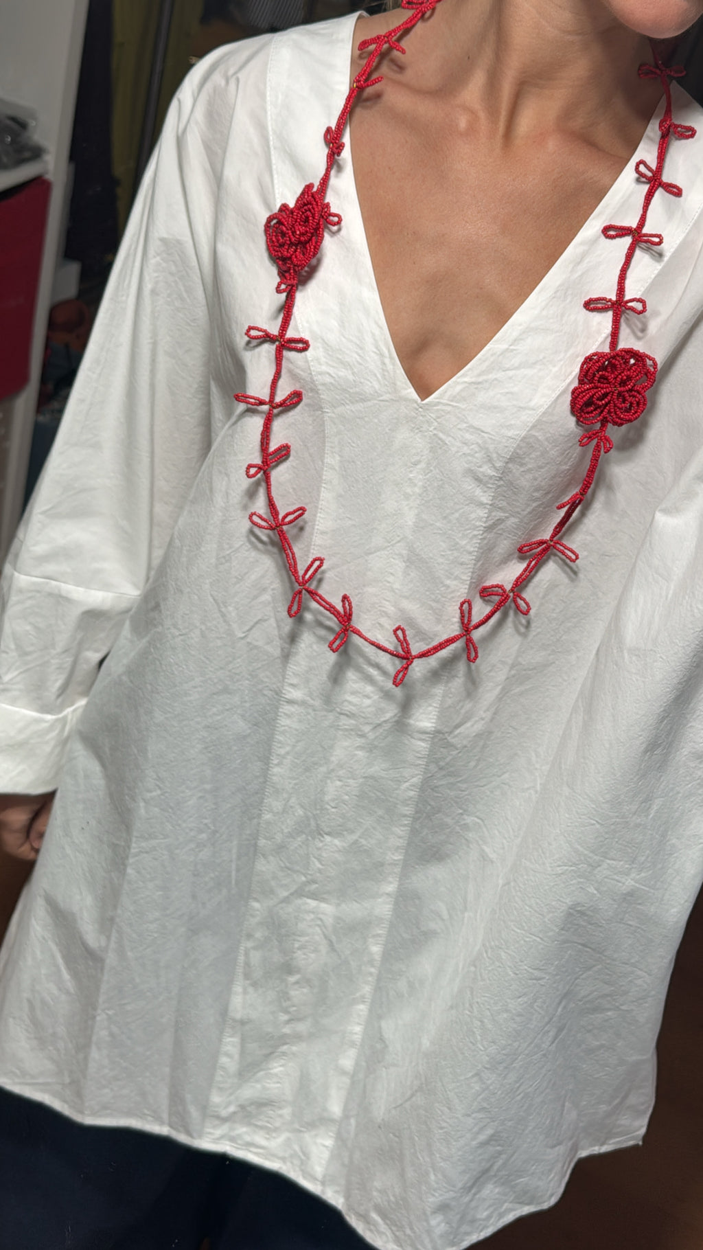Blusa escote en pico