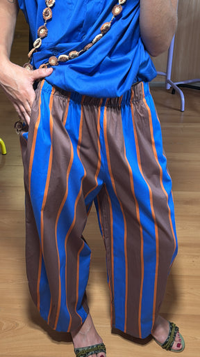 Pantalones bombacho a rayas