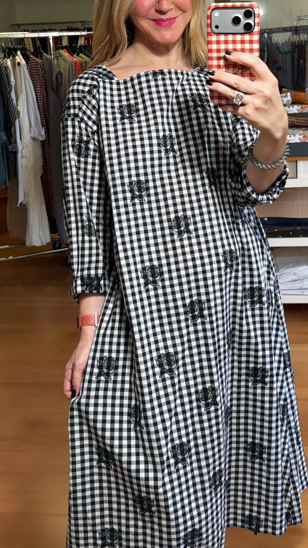 Vestido Vichy floral