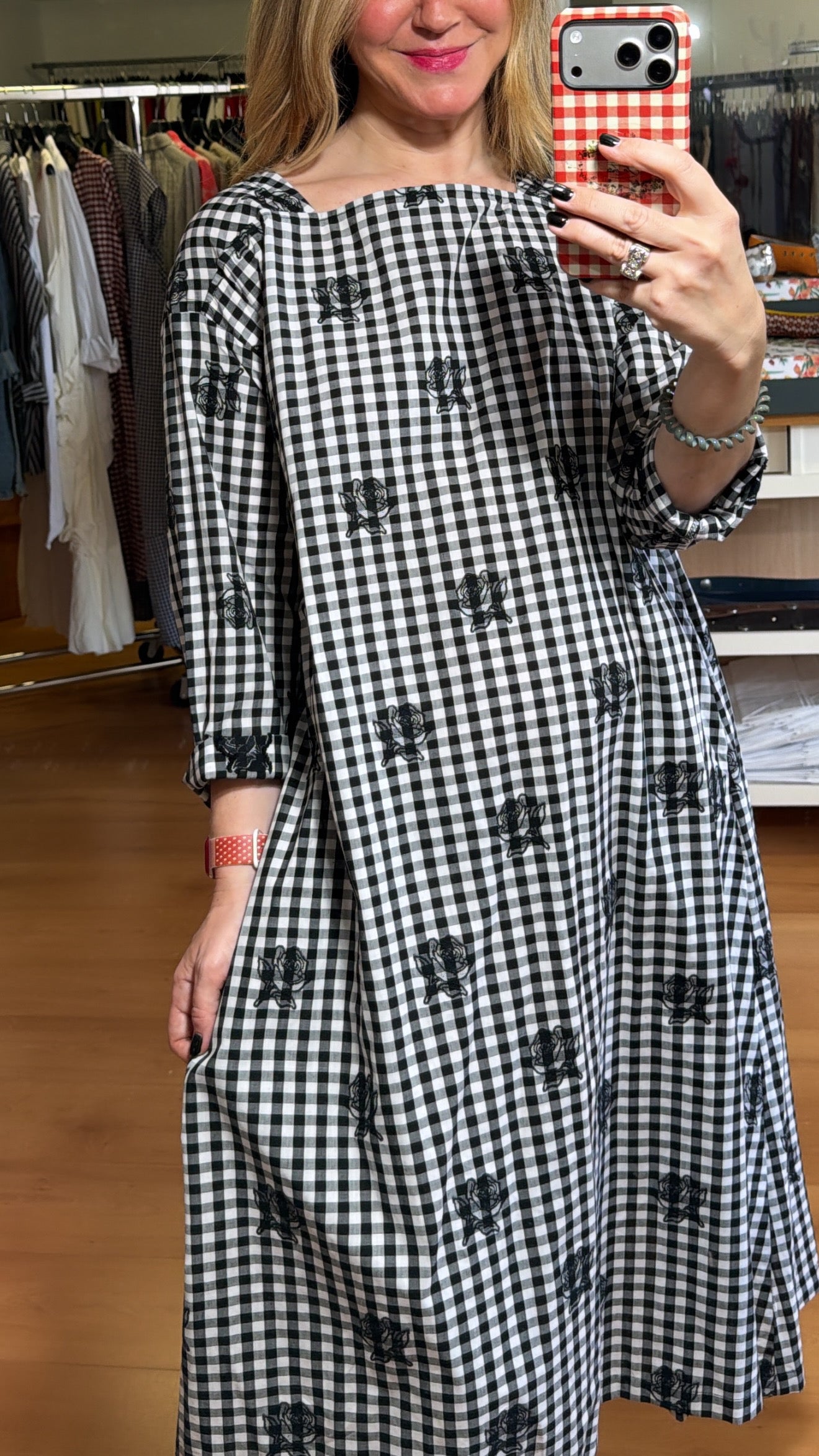 Vestido Vichy floral