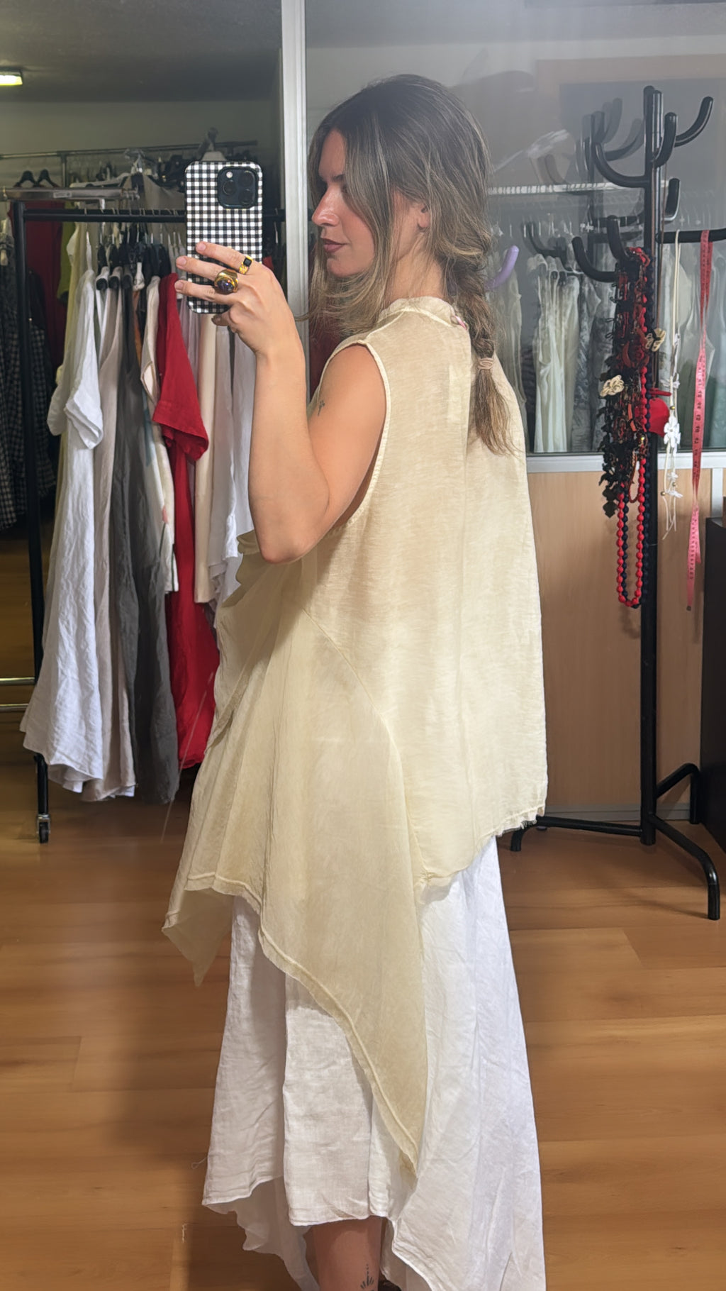 Blusa asimétrica de gasa