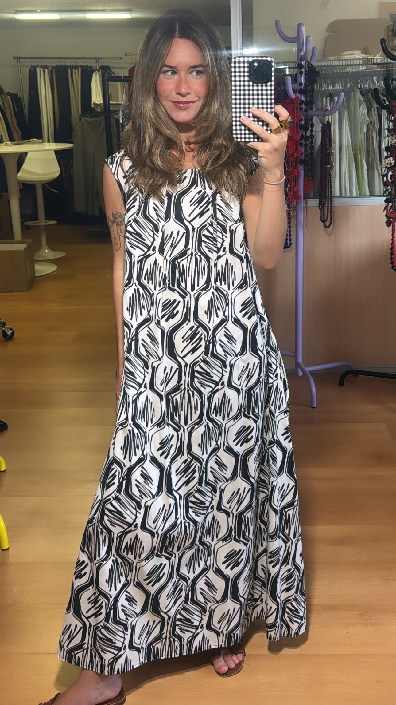 Vestido estampado fluido