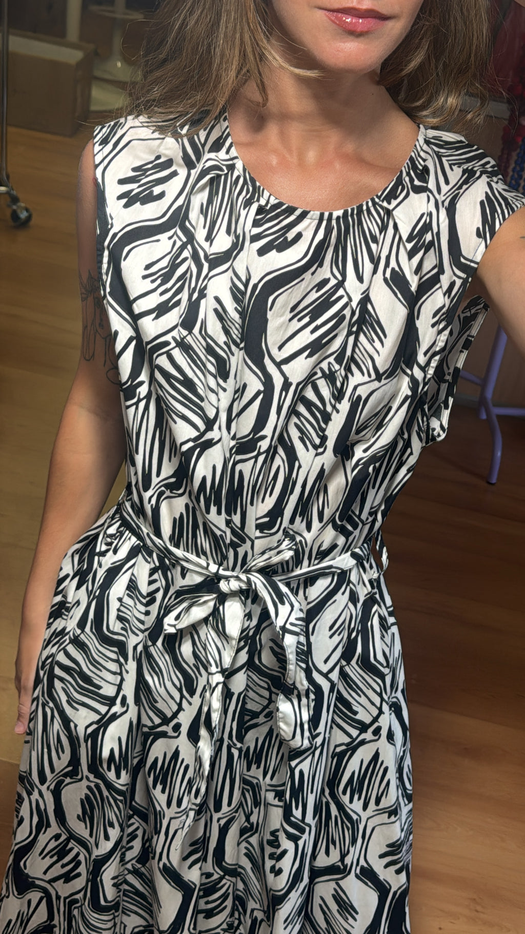 Vestido estampado fluido