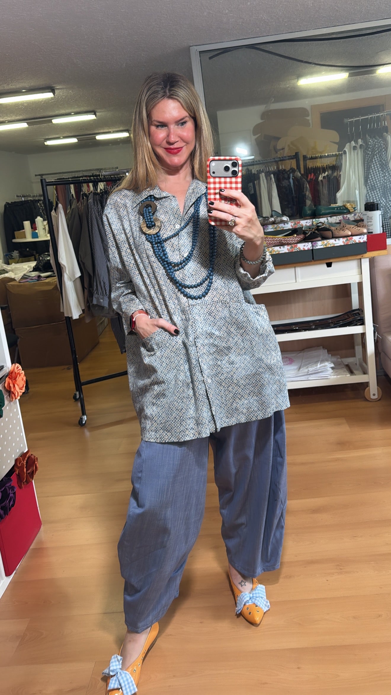 Blusa en tonos azules
