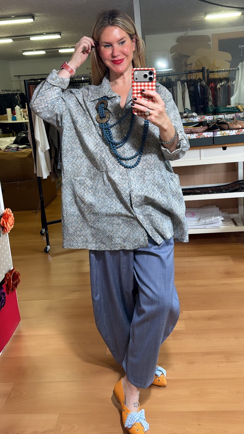 Blusa en tonos azules