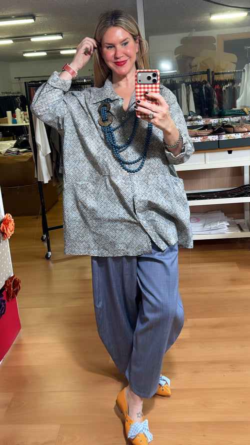 Blusa en tonos azules
