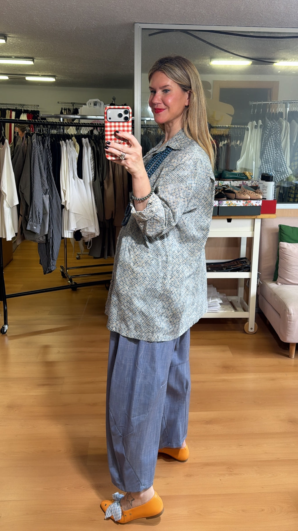 Blusa en tonos azules