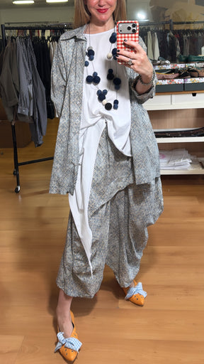 Falda pantalón en tonos azules
