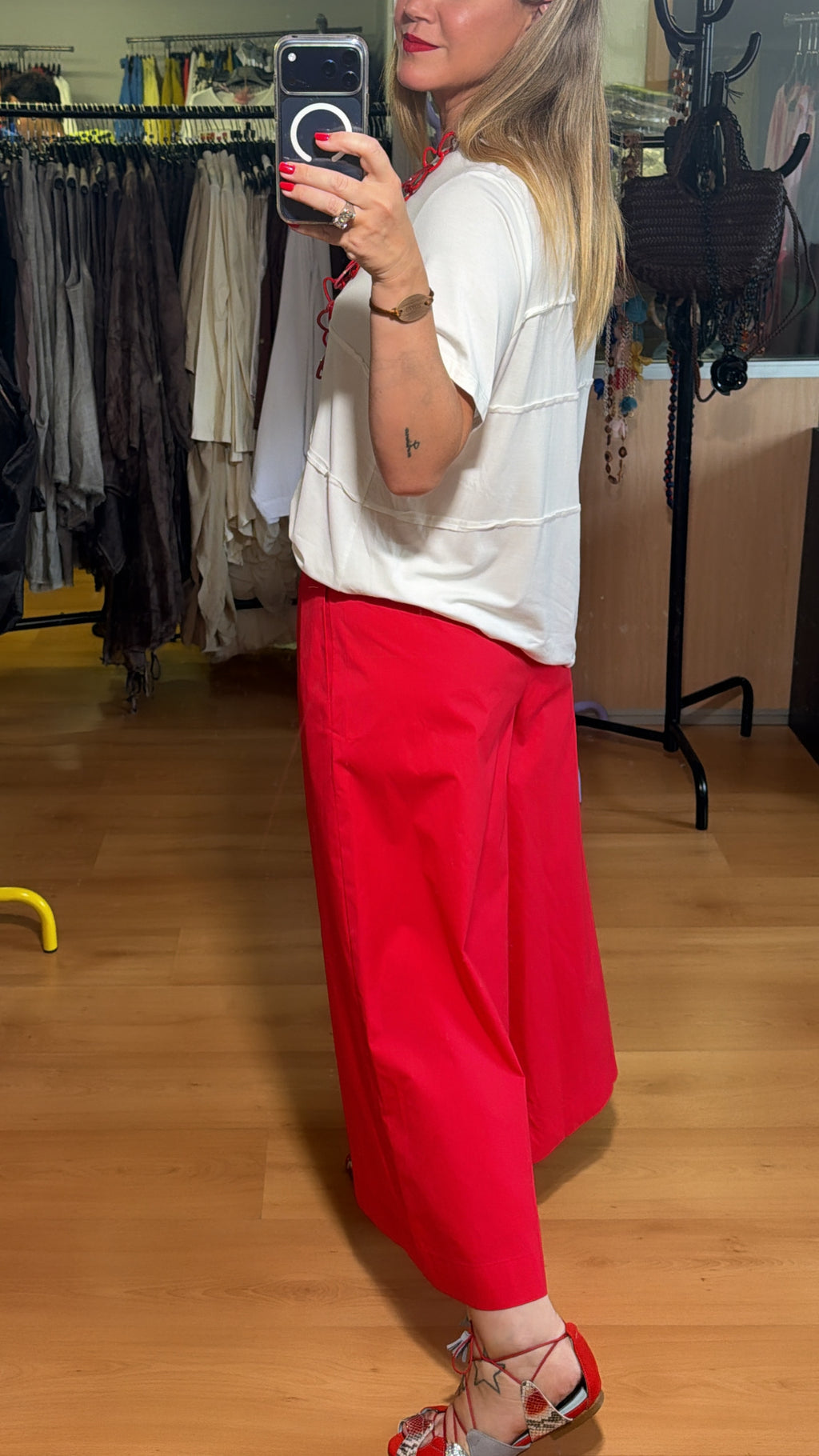 Pantalón palazzo rojo
