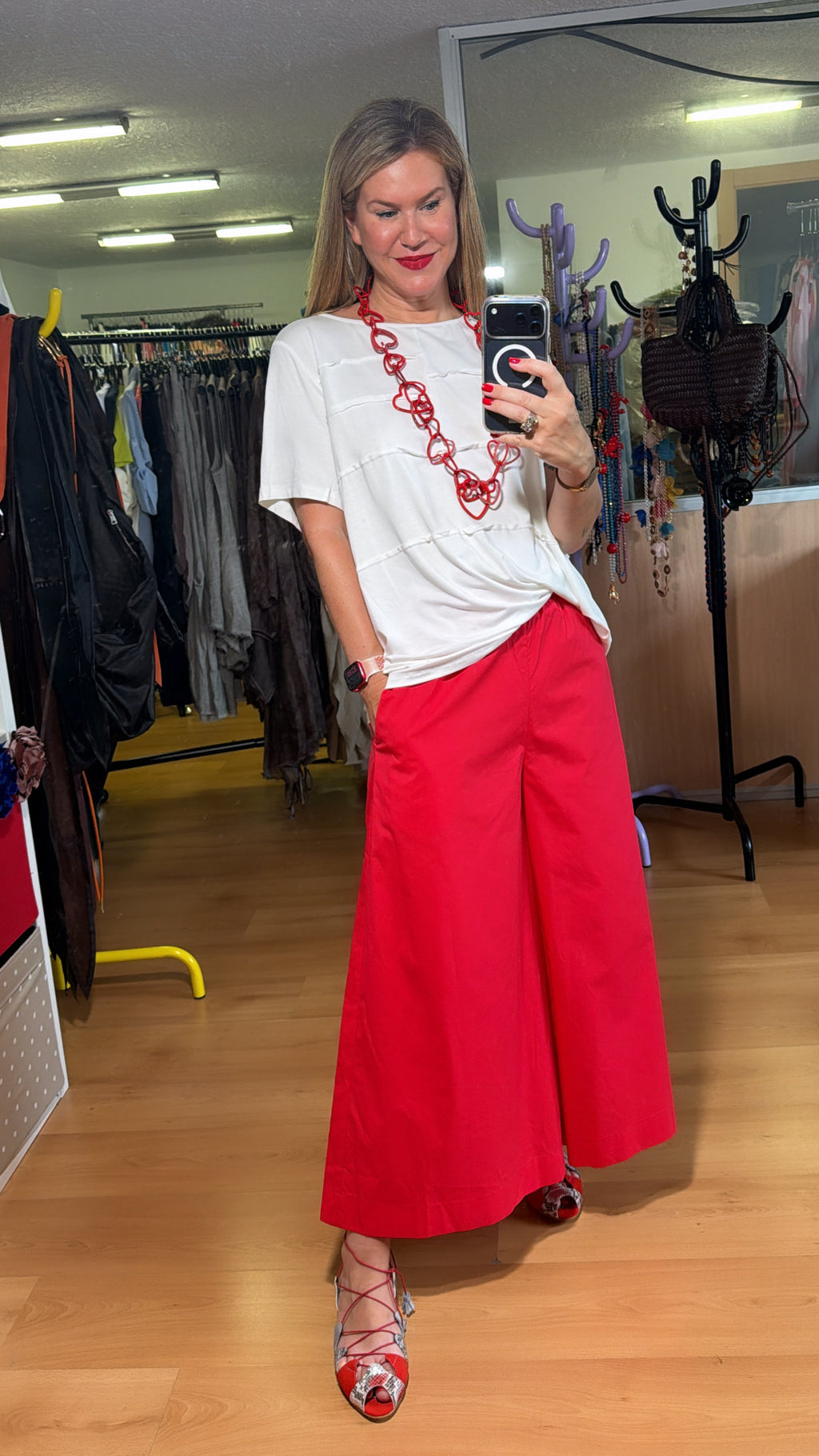 Pantalón palazzo rojo