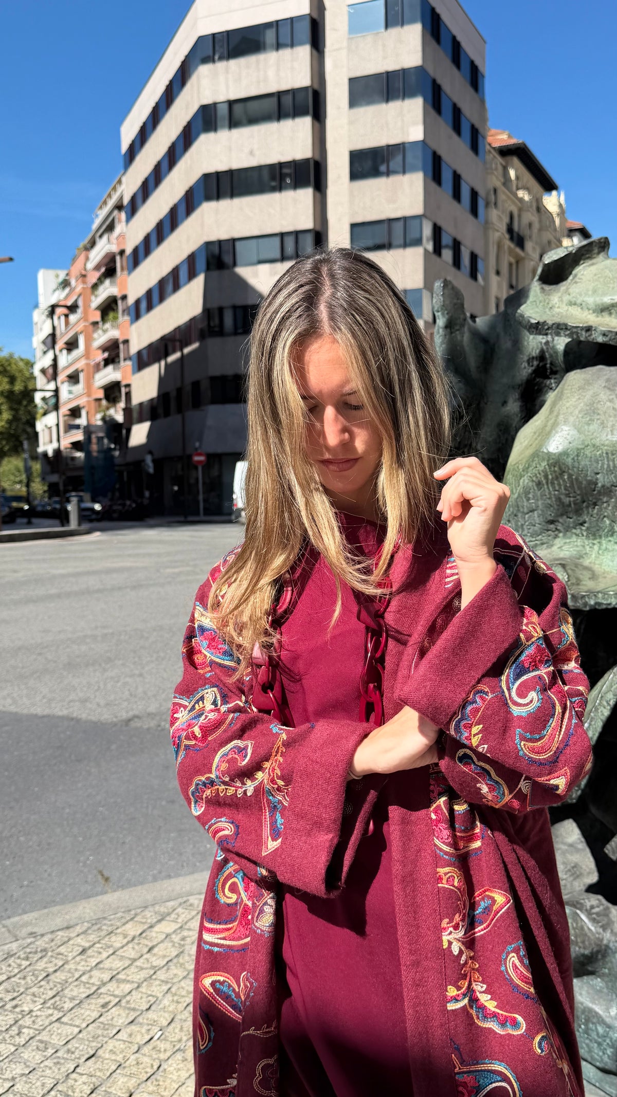 Kimono cashmere bordado