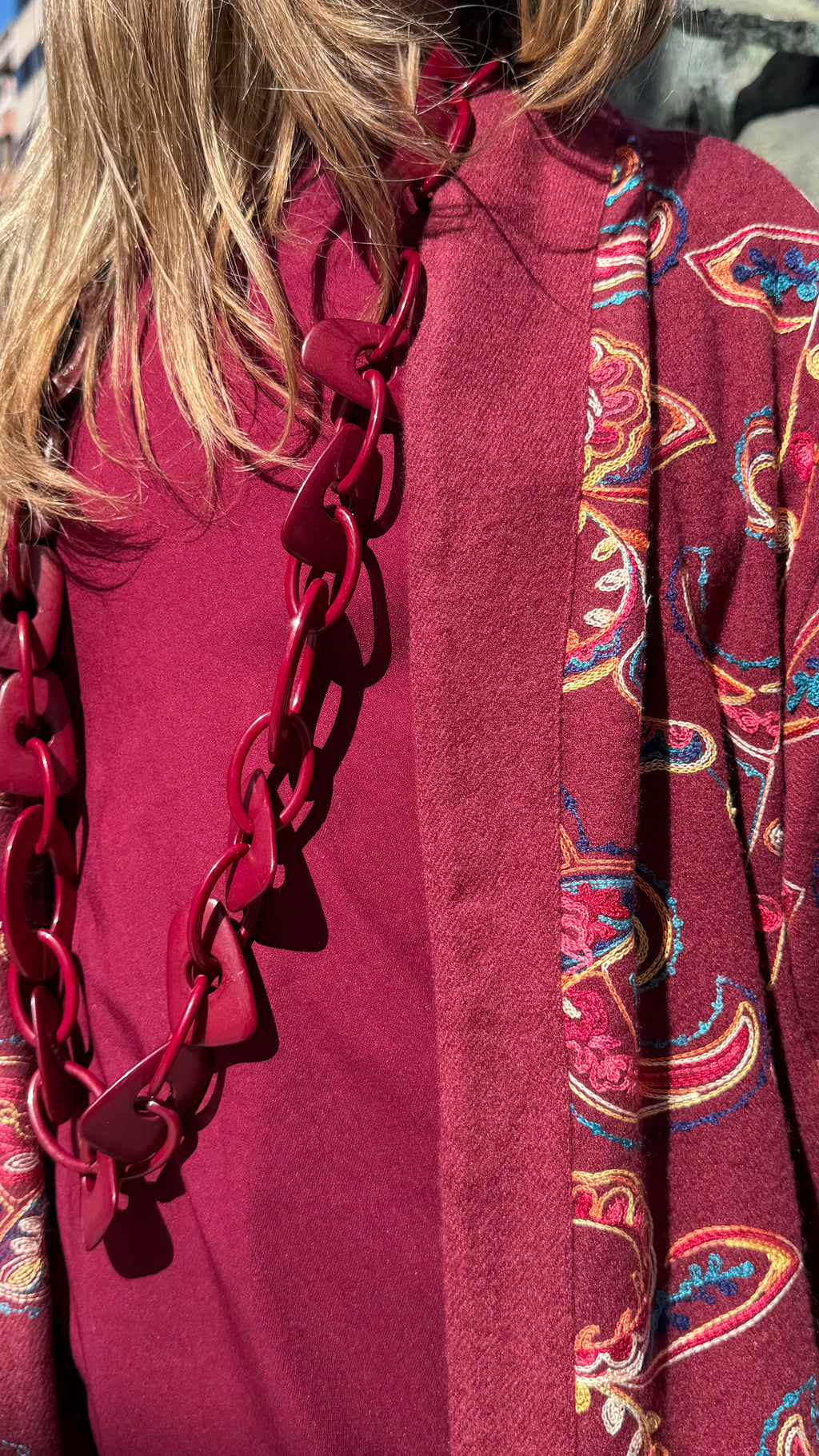Kimono cashmere bordado