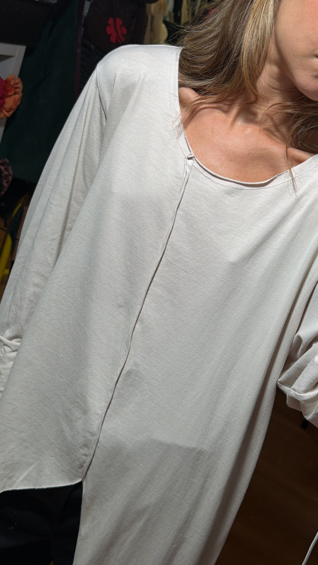 Camiseta larga ribete