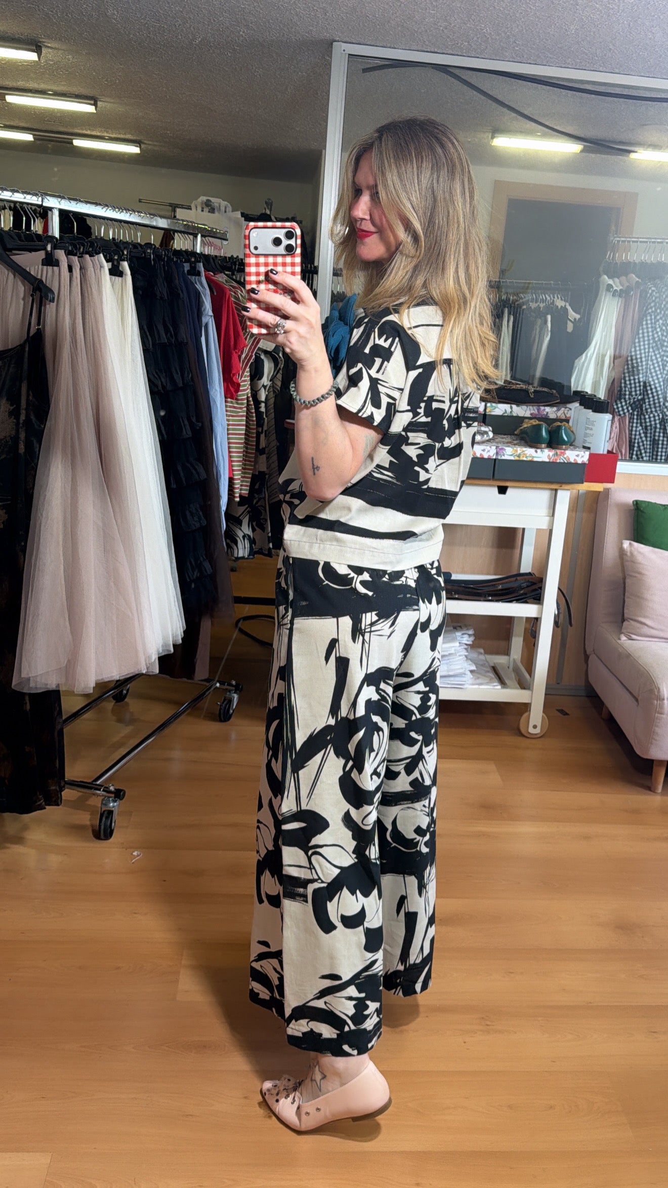 Blusa lino estampado abstracto