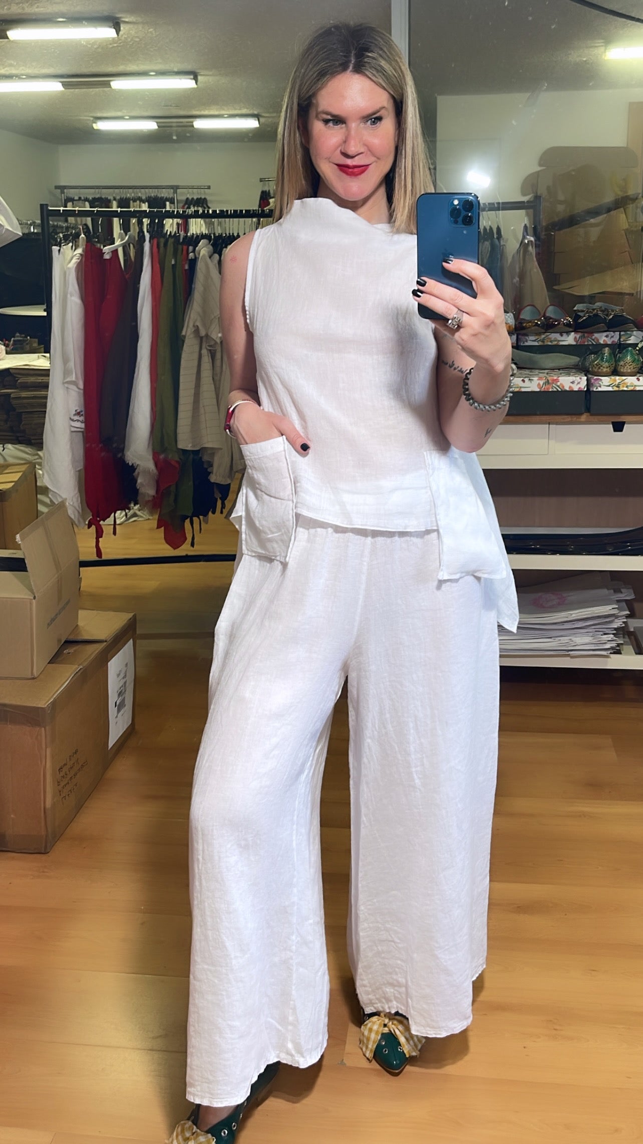 Blusa sin mangas lino
