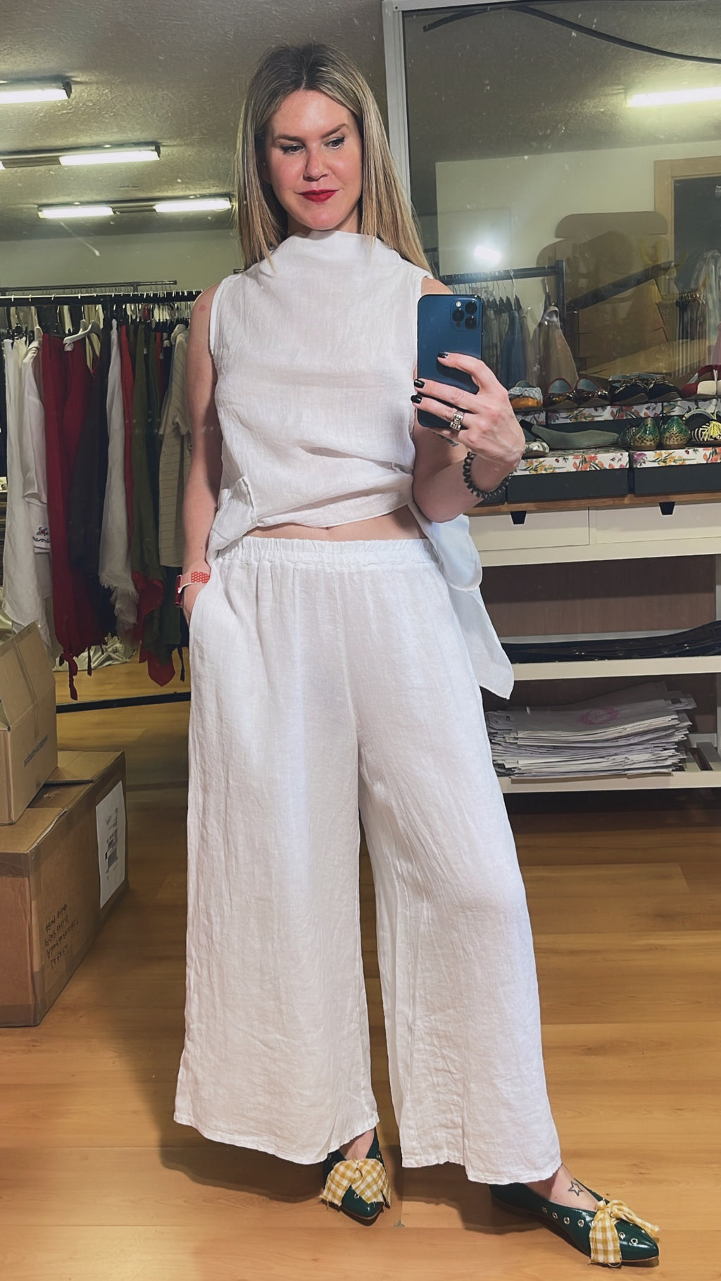 Pantalón palazzo lino
