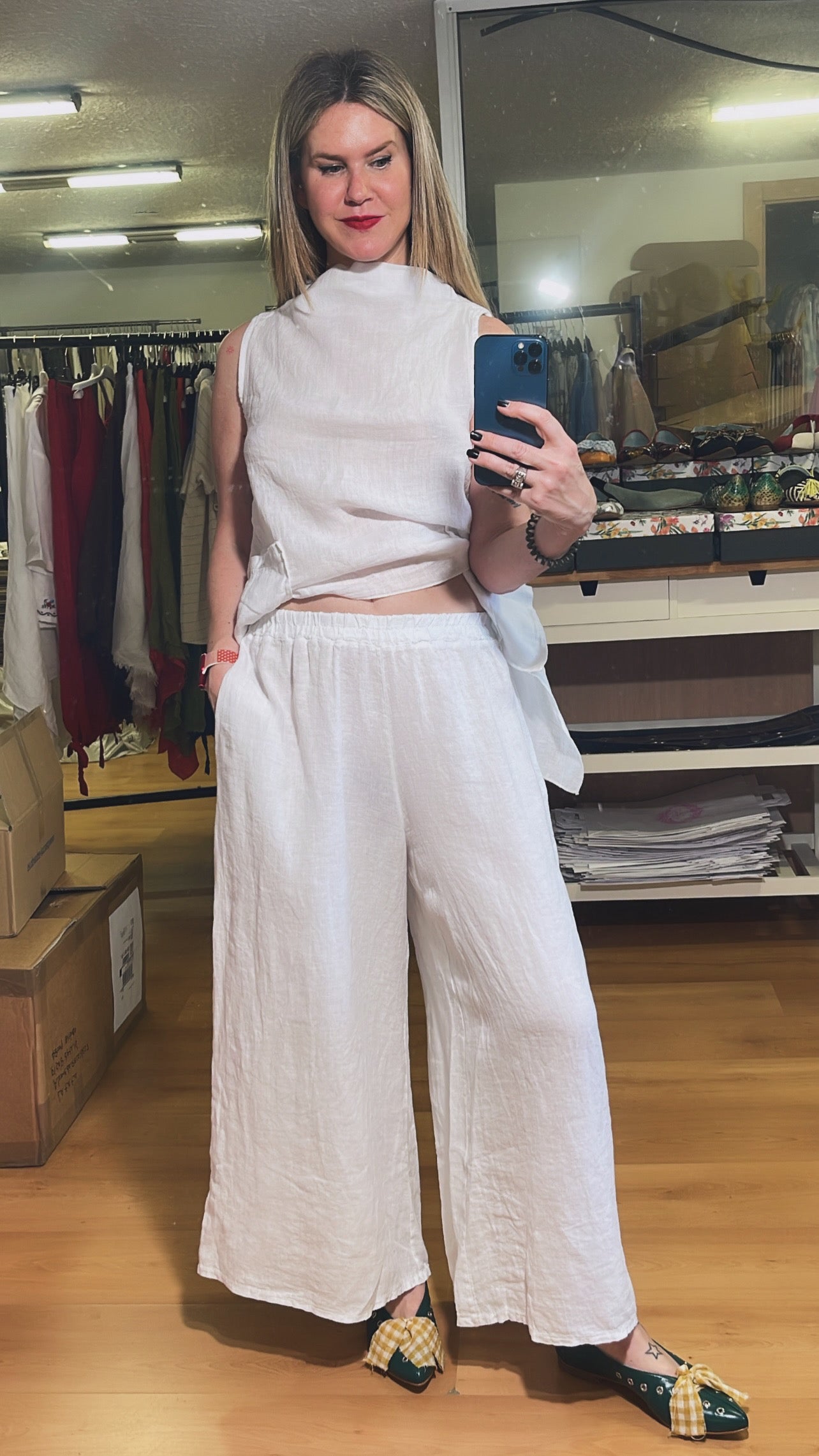 Pantalón palazzo lino