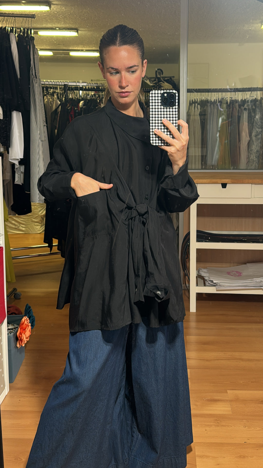 Camisa lazada con bolsillo