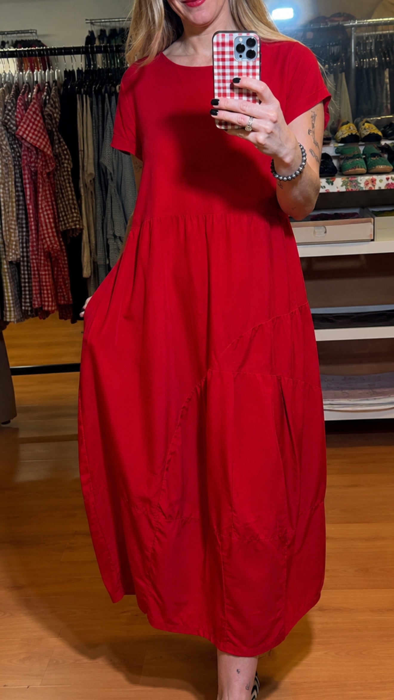 Vestido algodón manga corta