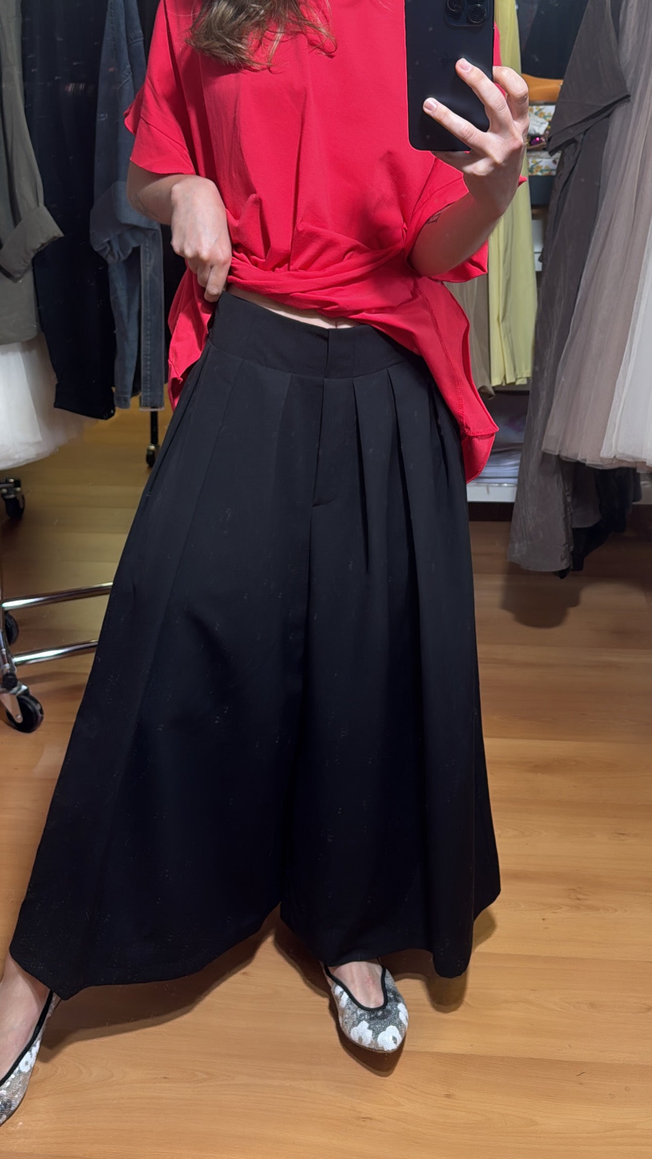 Pantalón culotte corte acampanado