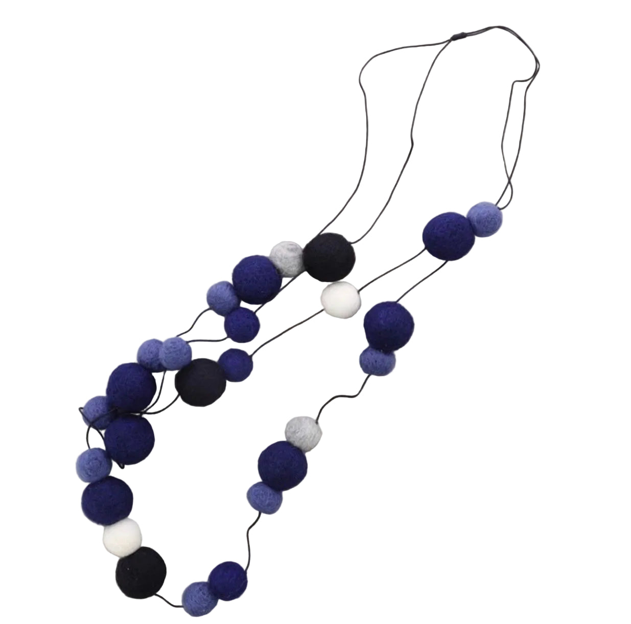Collar doble filo bolas lana