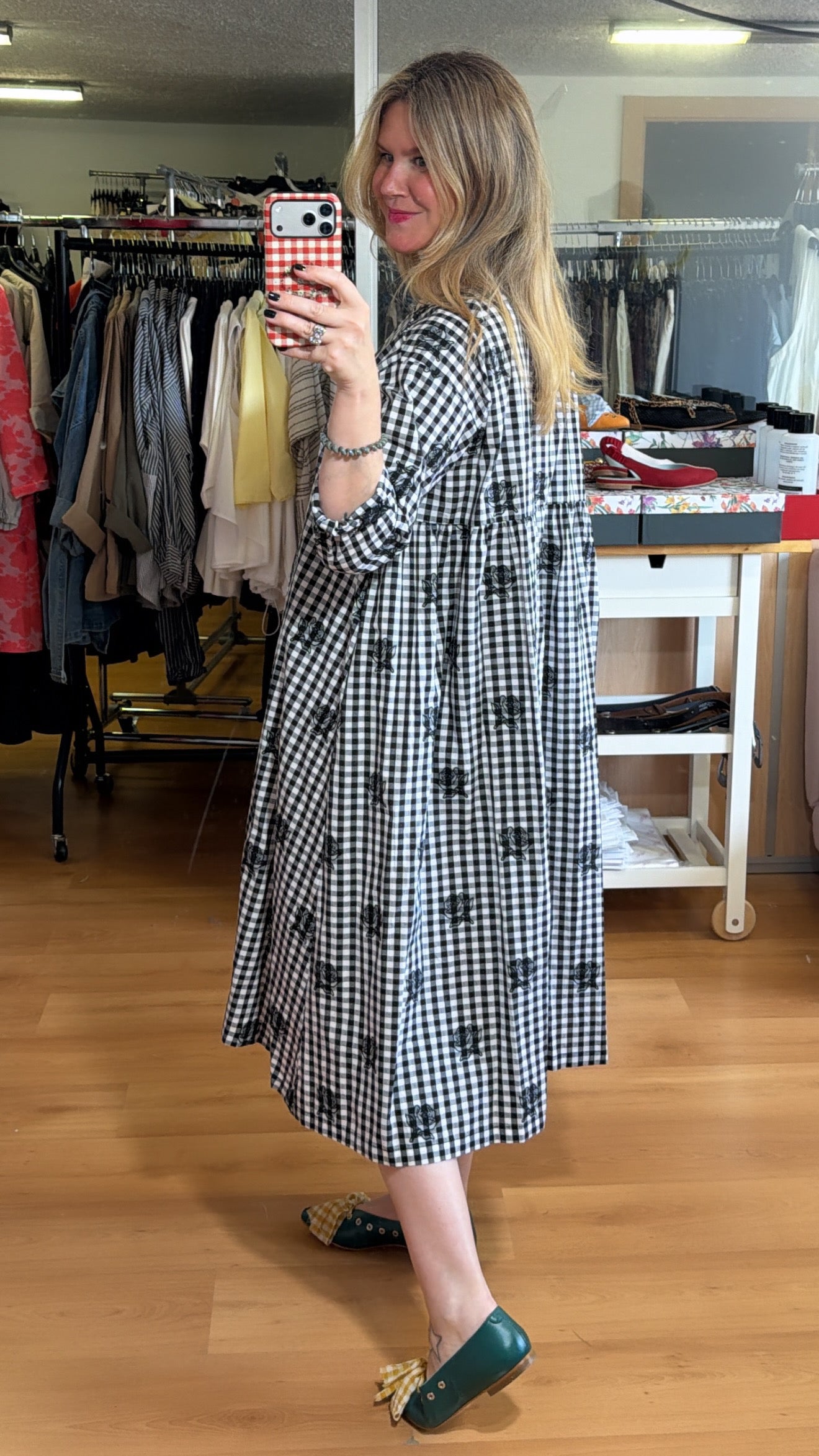 Vestido Vichy floral