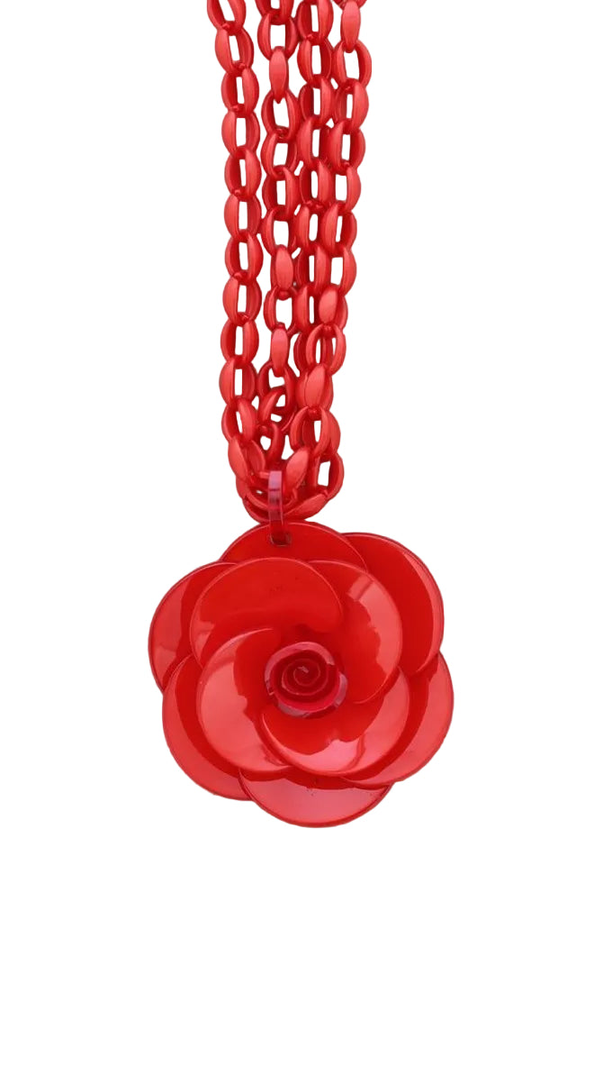 Collar doble y flor de resina